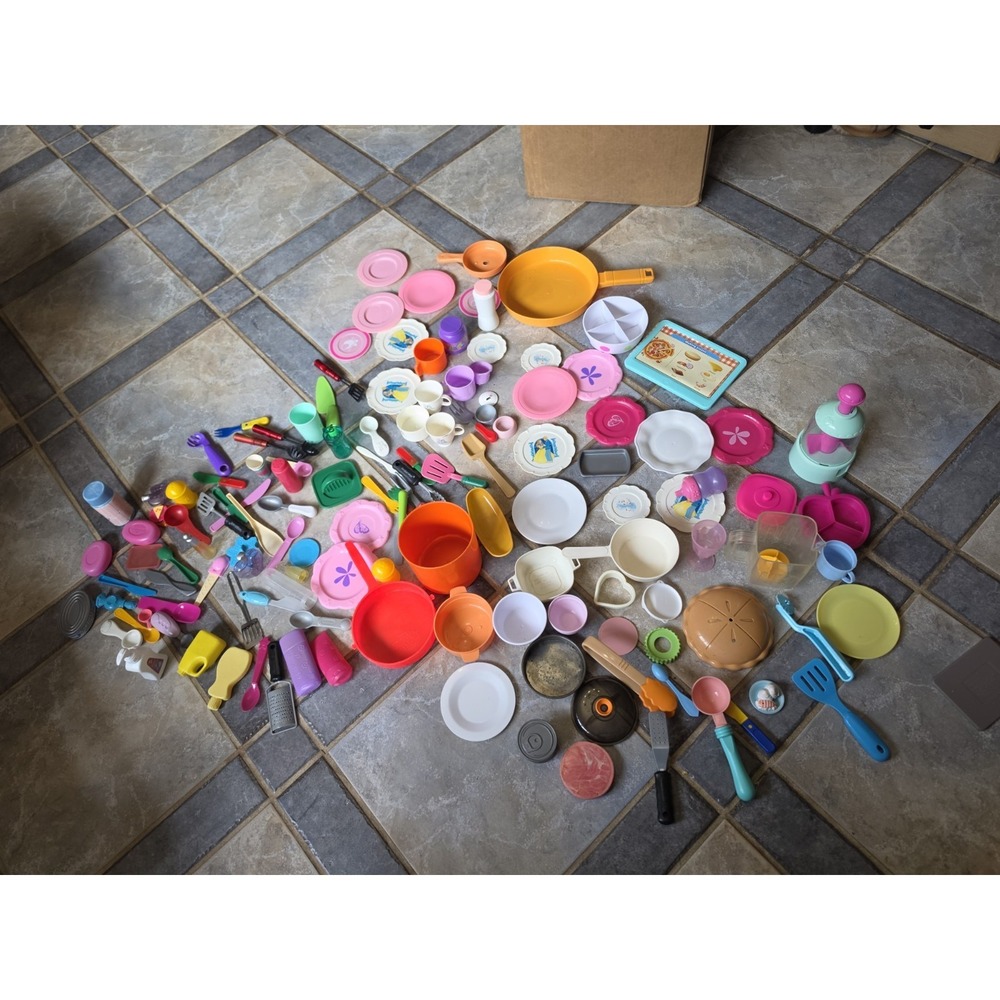 Lot of 130+ Vtg & Now Kitchenware Toys Childrens Play Dishes Pitchers Plates